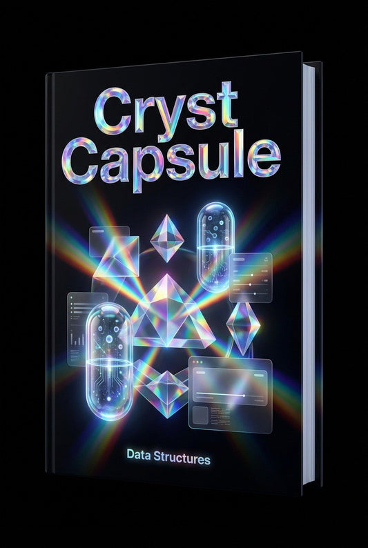 Book titled 'Cryst Capsule' on a black background